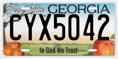 GA license plate CYX5042