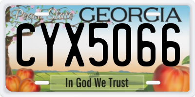 GA license plate CYX5066