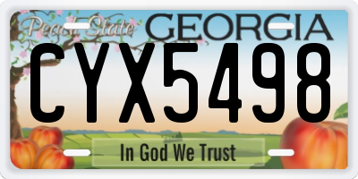 GA license plate CYX5498