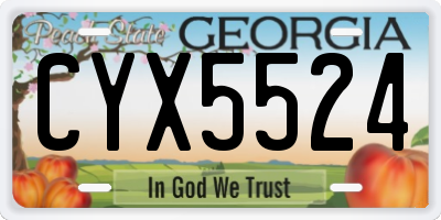 GA license plate CYX5524
