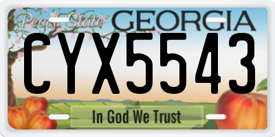 GA license plate CYX5543