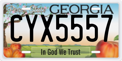 GA license plate CYX5557