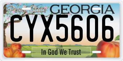 GA license plate CYX5606