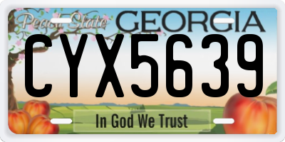 GA license plate CYX5639