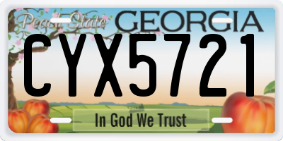 GA license plate CYX5721