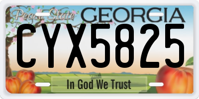 GA license plate CYX5825