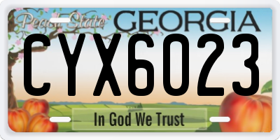 GA license plate CYX6023