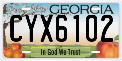 GA license plate CYX6102