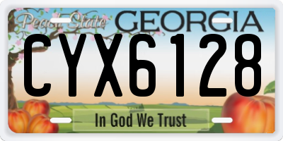 GA license plate CYX6128