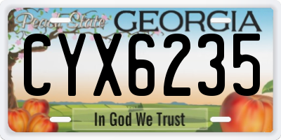 GA license plate CYX6235