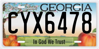 GA license plate CYX6478