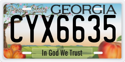 GA license plate CYX6635
