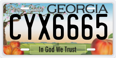 GA license plate CYX6665
