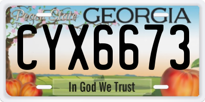 GA license plate CYX6673