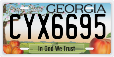 GA license plate CYX6695