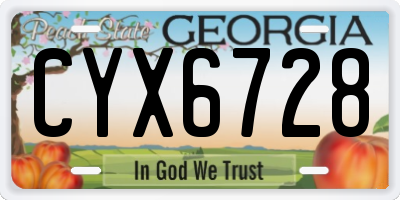 GA license plate CYX6728