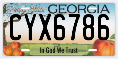 GA license plate CYX6786