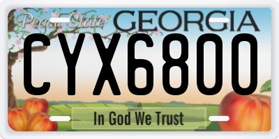 GA license plate CYX6800