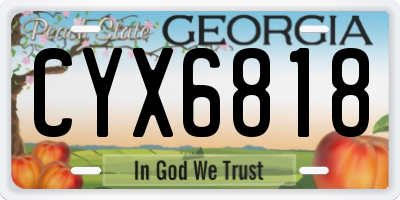 GA license plate CYX6818
