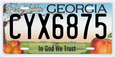 GA license plate CYX6875