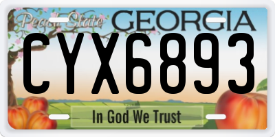 GA license plate CYX6893