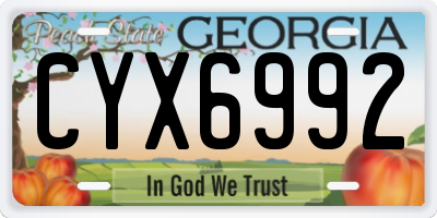GA license plate CYX6992