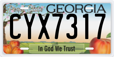 GA license plate CYX7317