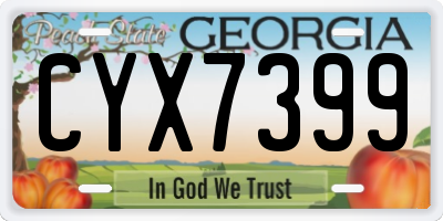 GA license plate CYX7399