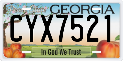 GA license plate CYX7521