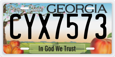 GA license plate CYX7573