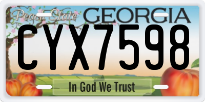 GA license plate CYX7598