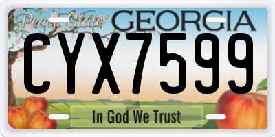 GA license plate CYX7599