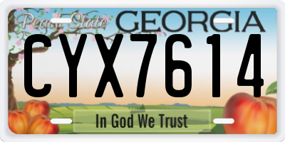 GA license plate CYX7614
