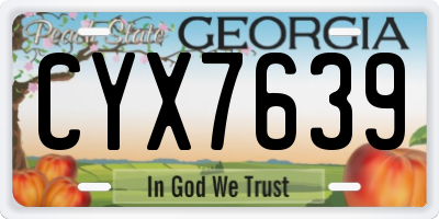 GA license plate CYX7639
