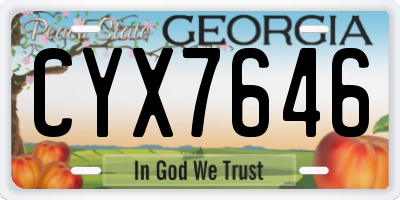GA license plate CYX7646