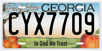 GA license plate CYX7709