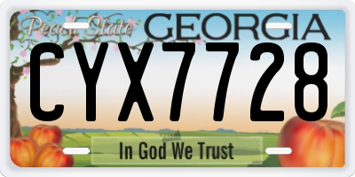 GA license plate CYX7728