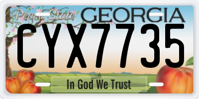 GA license plate CYX7735