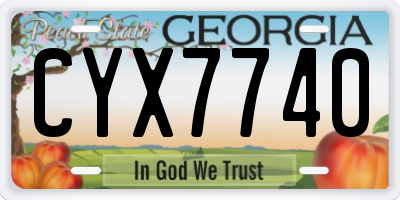 GA license plate CYX7740