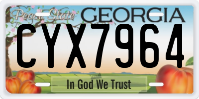 GA license plate CYX7964
