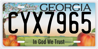 GA license plate CYX7965