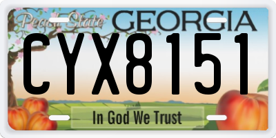 GA license plate CYX8151