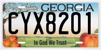 GA license plate CYX8201