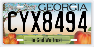 GA license plate CYX8494