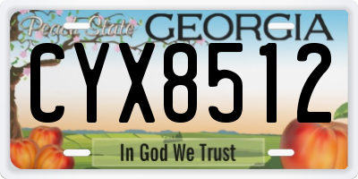GA license plate CYX8512
