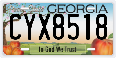 GA license plate CYX8518