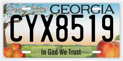 GA license plate CYX8519