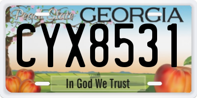 GA license plate CYX8531