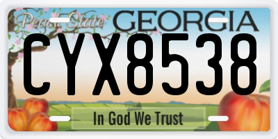 GA license plate CYX8538