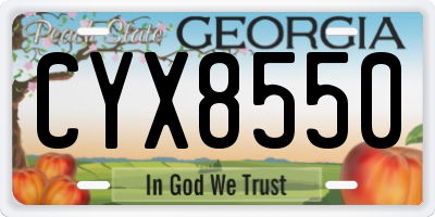GA license plate CYX8550